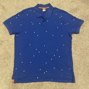 Nike Polo Shirt Mens Small Blue White Swoosh Sportswear Outdoor Size XL